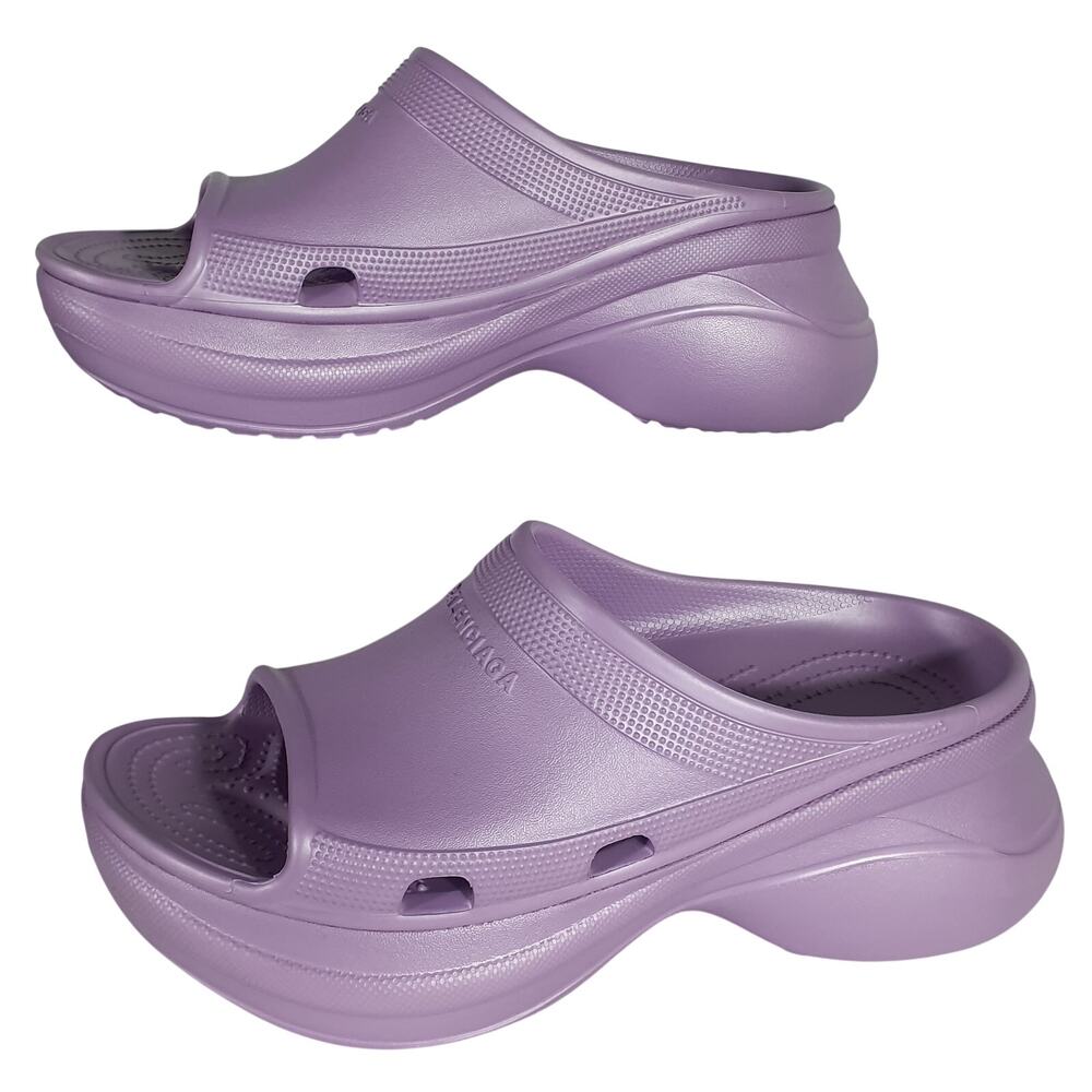 Balenciaga Platform Lilac Pool Crocs Slides Size FR 41 / US 11 - Picture 2 of 6
